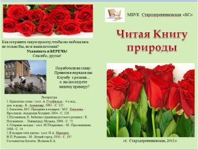 Буклет Стародеревянковской ЦБ